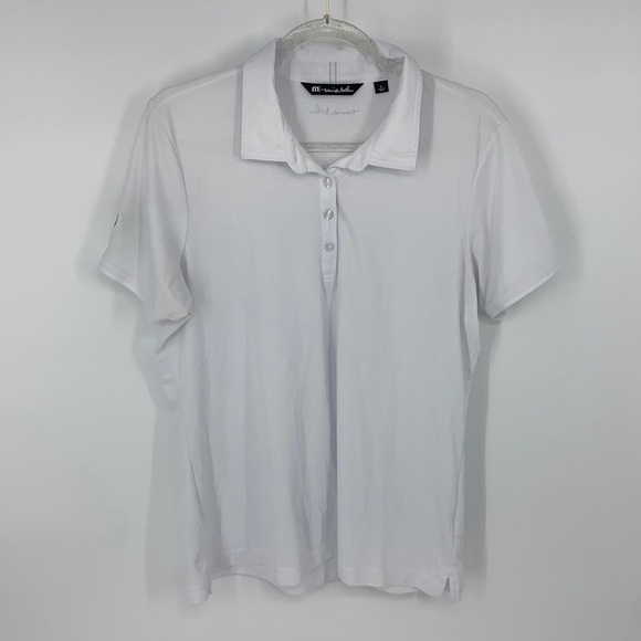 Travis Mathew Women's White Polo Shirt w/ Patron Tequila Embroidered size Large - Picture 2 of 10